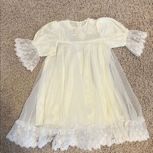 Vintage Elegant Cream Lace Dress